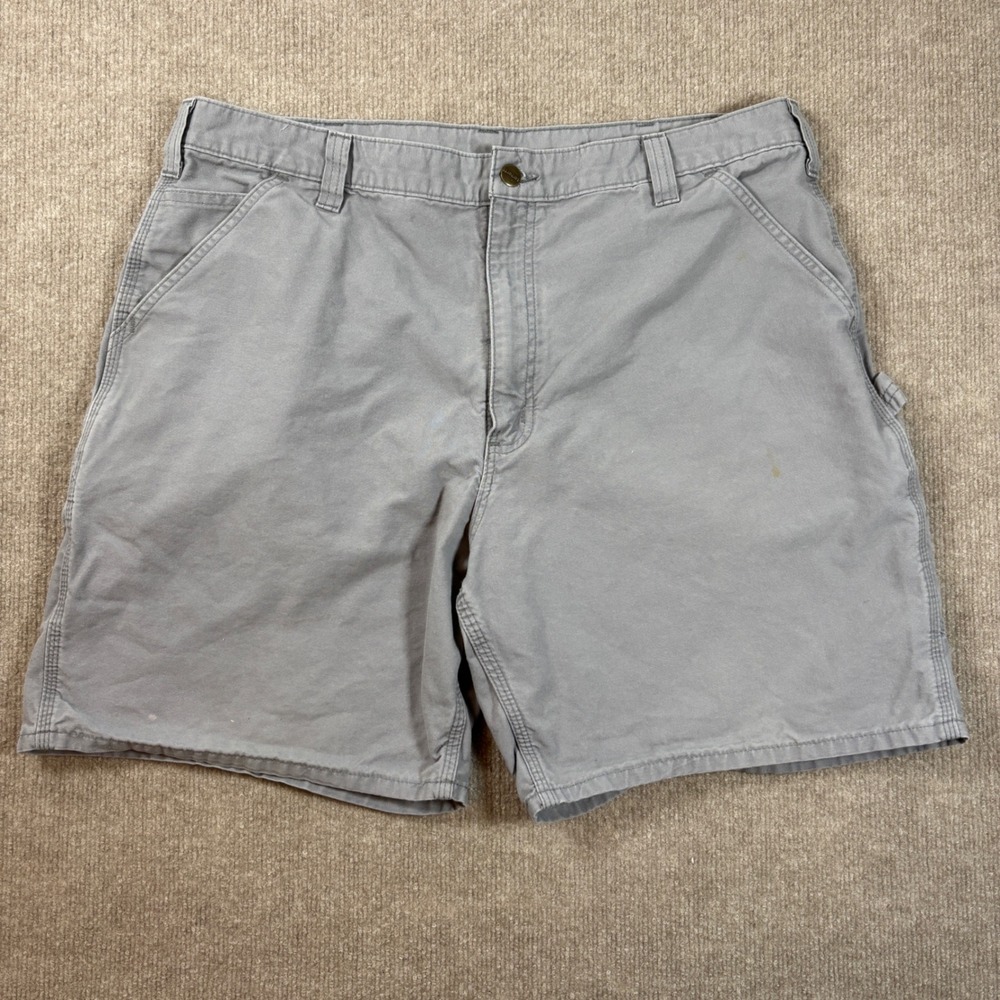 Carhartt Original Fit Gray Distressed Cargo Work Shorts Men's Size 40 B144